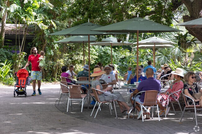 Fairchild Gardens' Glasshouse Cafe has outdoor seating for Gables Estates locals.