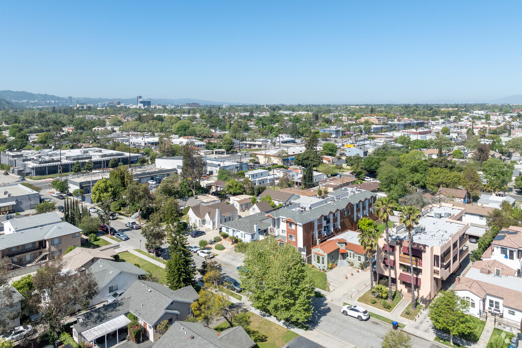 The interconnected streets of Rancho Riverside can be seen from above, illustrating the neighborhood's design that fosters a sense of community and connection among residents.