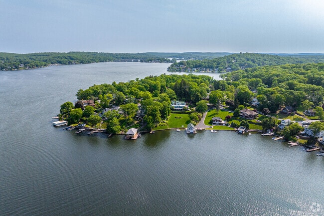 Peninsula in Hopatcong features luxury homes with lake views and spacious private lots.