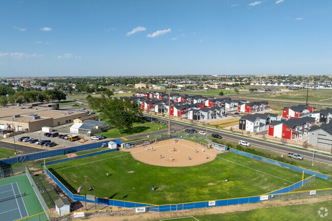 The beautiful campus of Fort Lupton High School includes modern amenities for students.