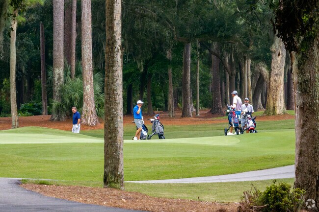 The 7,000 yards of Long Cove Golf Course was by designed by Pete Dye.