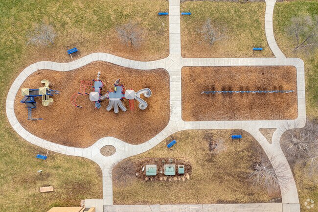 A top down view of the playground at Brookfield Christian School.