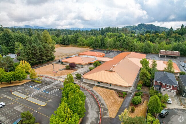 An aerial view of Ridgewood Elementary School.