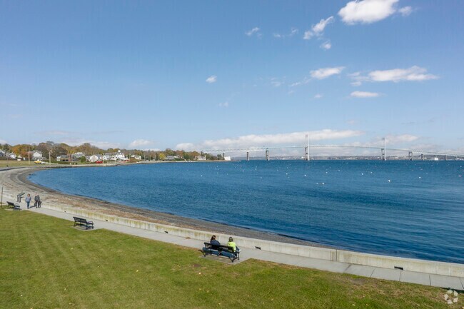 Walk along the shore in downtown Jamestown, at East Ferry Memorial Square with expansive views.