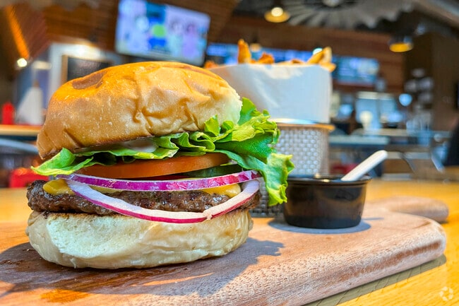 One of the best burgers in Charlotte can be found at Bang Bang Burgers just outside Arbor Glen.