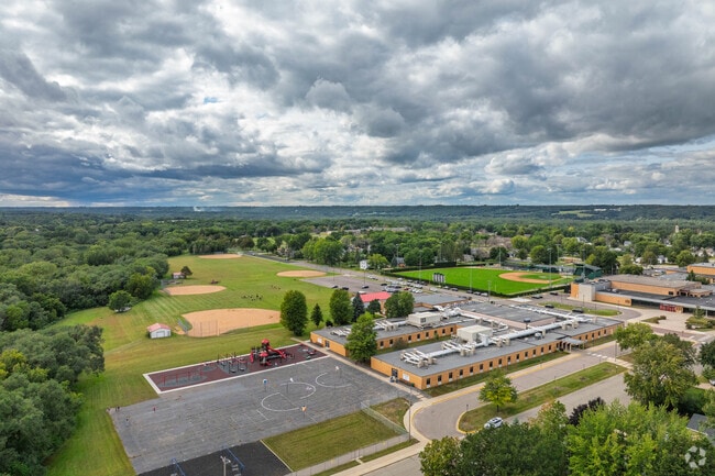 Chatfield Elementary School lies near downtown Belle Plaine.