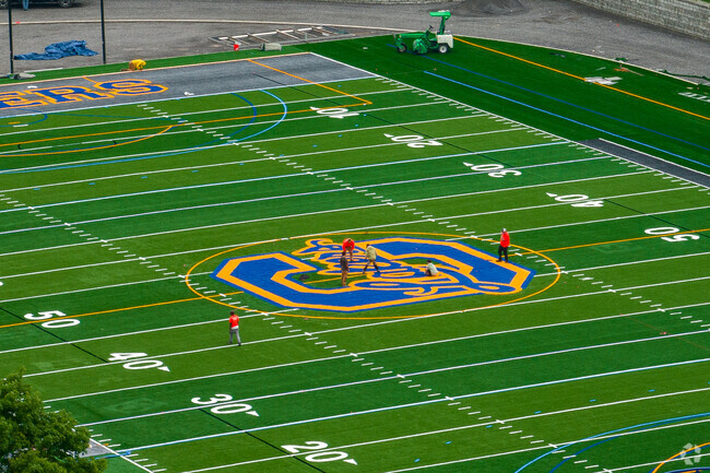 Students can always be found on the football field at Cazenovia High School.