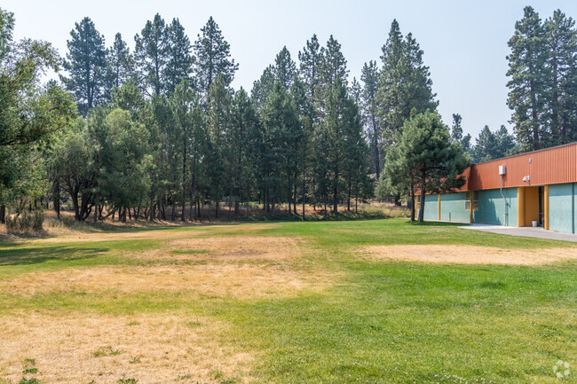 Cascade Middle School has grassy areas for students to play on in Bend.
