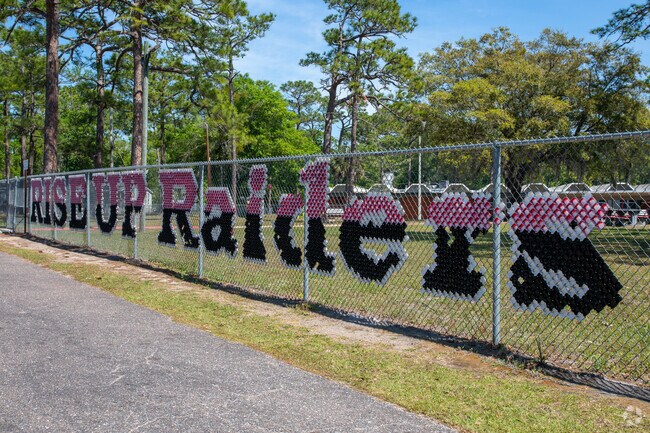 Westside Middle School shows school spirit with their decorative fence.