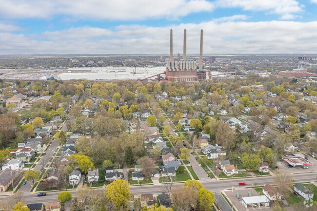 Aerial view of the Moores Park neighborhood