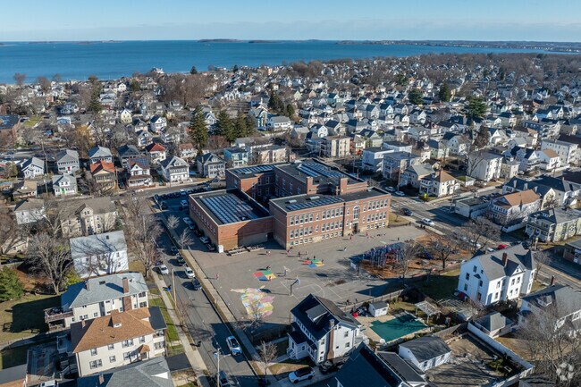 Francis W. Parker Elementary School in Quincy is surrounded by suburban homes.