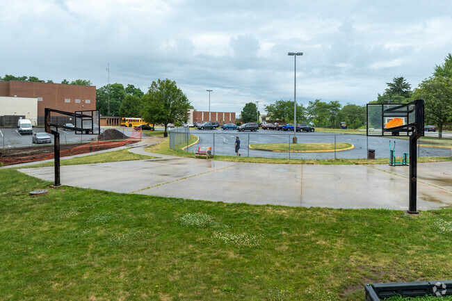 Thomas Miller Public Elementary School has half basketball courts in Lafayette.