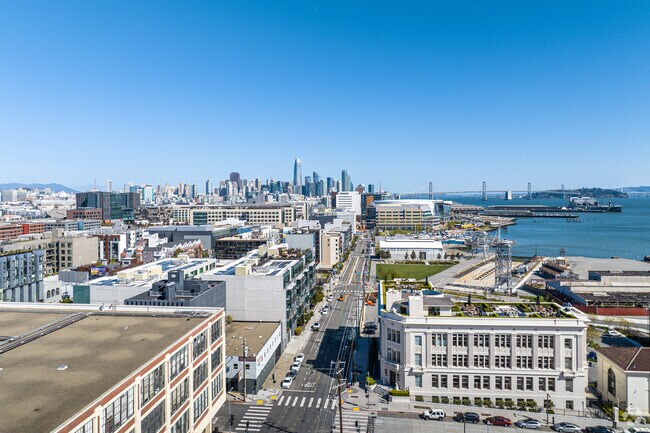 The Dogpatch neighborhood lies along the waterfront near Downtown San Francisco.