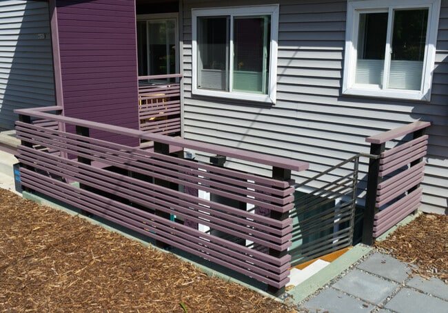 Stairs to your unit. Look for new landscaping coming over the summer
