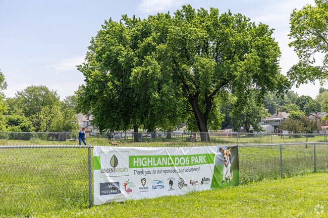 Highland Park offers a dog park for dogs of all sizes.