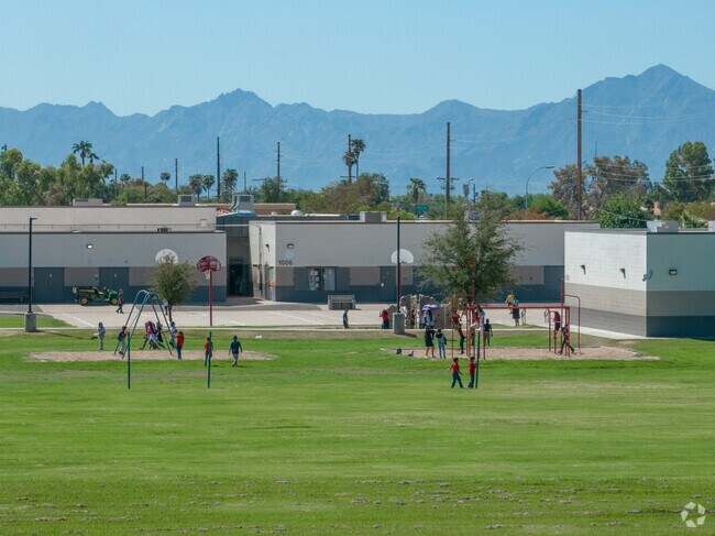 Heatherbrae School students have the mountains as their view when going to and from school.
