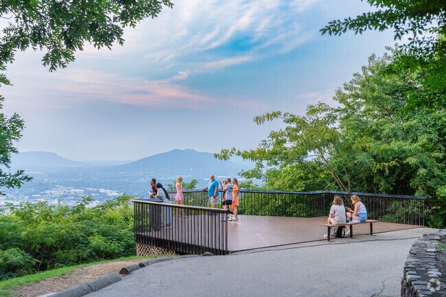 Mill Mountain Park is home to the best scenic views of the city accompanying the Roanoke Star.