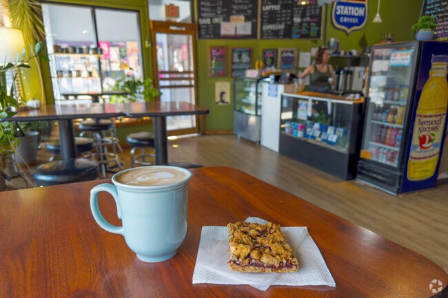 The Fillin' Station has craft-made coffees and pastries.