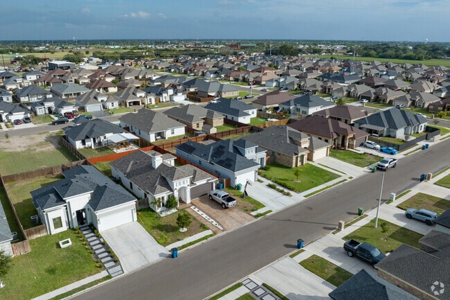 Modern style homes are adjacent to Audie Murphy Middle School in Alamo.