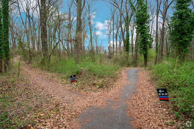 Trails wind their way through Fort Mahan near Benning Heights, providing local green spaces.