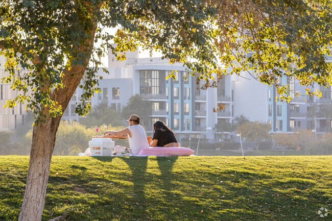 Tempe Town Lake is a perfect spot for an evening picnic, near Mitchell Park West.