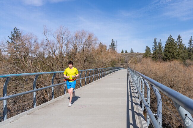 Residents go on runs along the many trails in the West Spokane neighborhood.