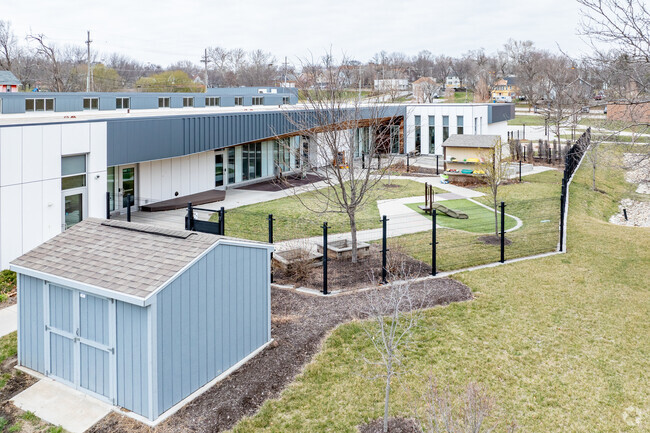 Skinner Elementary School has an outdoor space for younger students.
