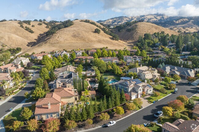 The Diablo neighborhood is perched at the base of Mount Diablo, surrounded by rolling hills and lush nature.