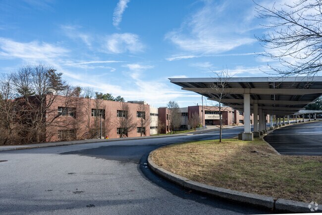 The driveway to Dr. Arthur F. Sullivan Middle School in Worcester, MA.