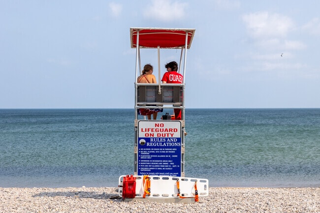 Lifeguards patrol the shores of Sandy Neck Beach in West Barnstable.
