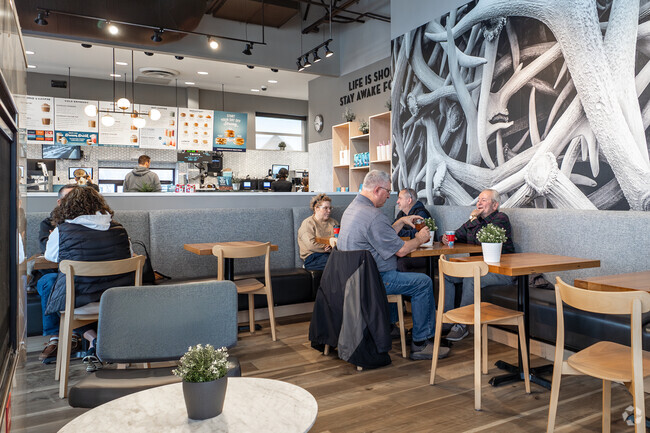 Grab a coffee and catch up with friends at Caribou in Cobblestone Lake.
