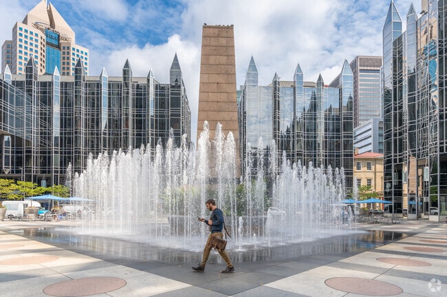 PPG Plaza is a photogenic, tranquil place for visitors or workers who need a view for lunch.