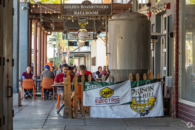 Rows of restaurants offer variety in downtown Yuma near Donovan Estates, AZ.