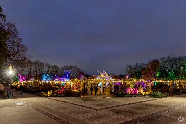 The Conservatory Winter Aglow near Eastgate transforms Franklin Park Conservatory into a festive wonderland of lights.
