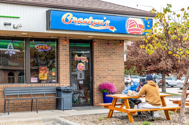 Patrons of Cracken's can sit inside or outside on nice Iowa days.