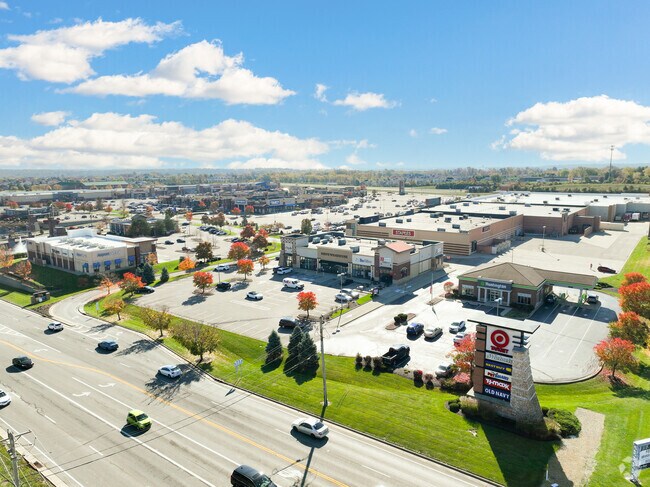 The shopping center near Bridgewater Falls in Fairfield Township has large retailers like Target.