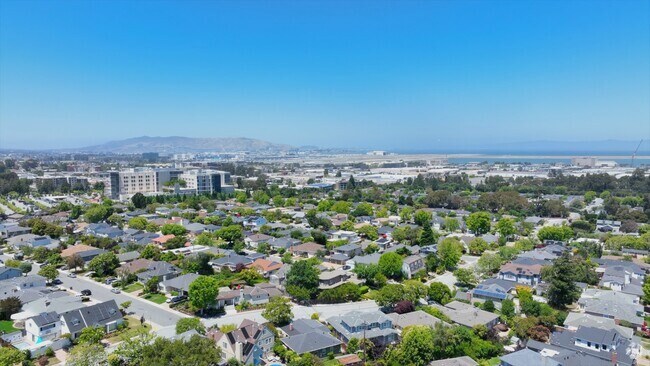 An elevated look at Ray Park in Burlingame.