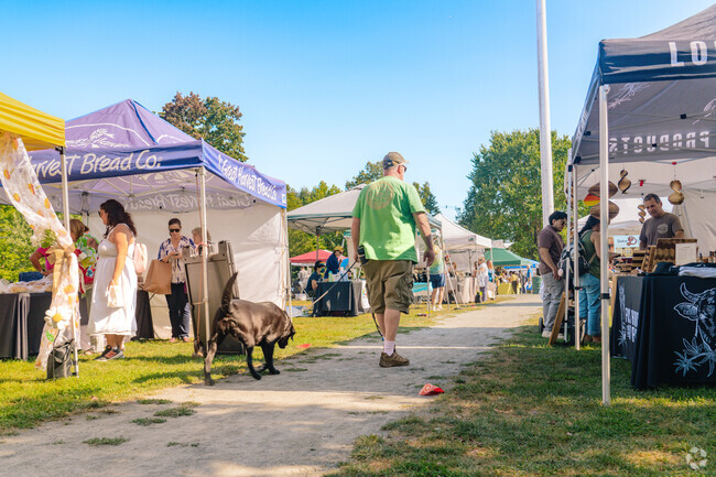 Residents can walk their dogs to the Framingham/Village Green Farmers Market near Salem End Road