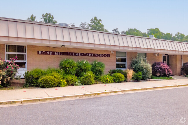 Entrance to Bond Mill Elementary School.