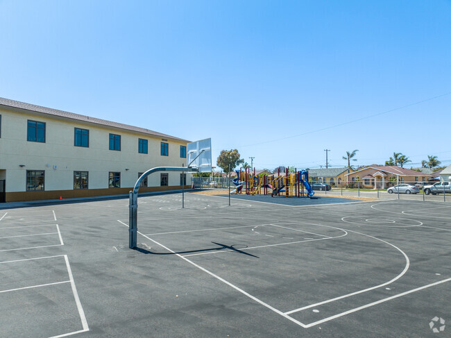 Students at Elm Street Elementary School in Cal-Gisler can utilize the basketball court.