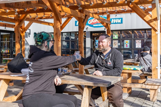 Gigantic Brewing's Robot Room offers indoor and outdoor seating for patrons.