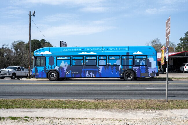 The Durham Transit bus system serves the Northgate Park neighborhood allowing residents to get around town.