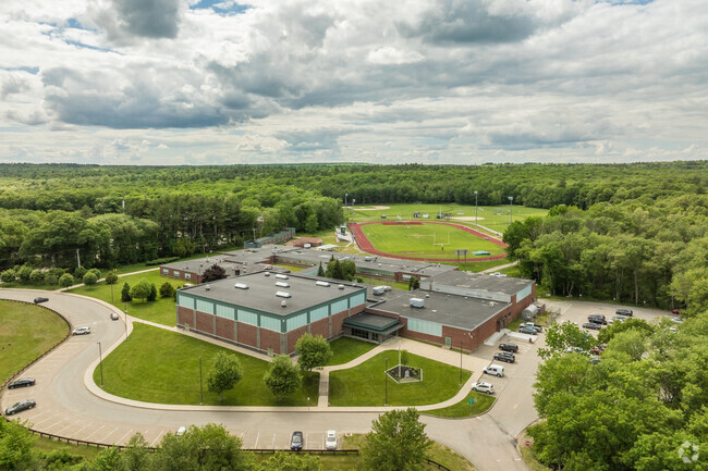 Aerial view of the Ponaganset High School Athletic Fields.