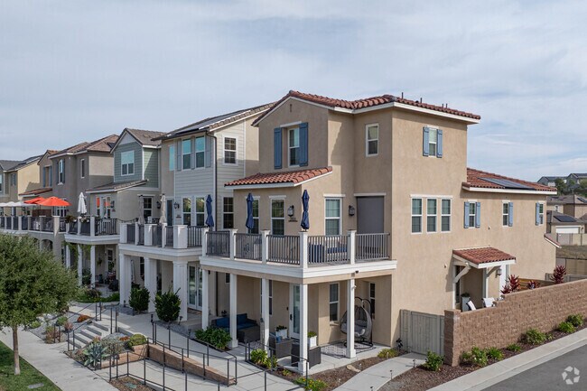 Stucco walls and red tile roofs define Harmony Grove’s Spanish Revival style.