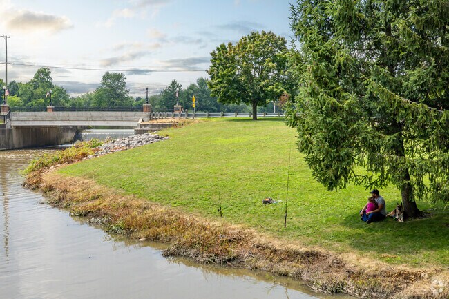 Anglers often cast lines from the wide banks of the Saline River at Wilson Park in York Township.