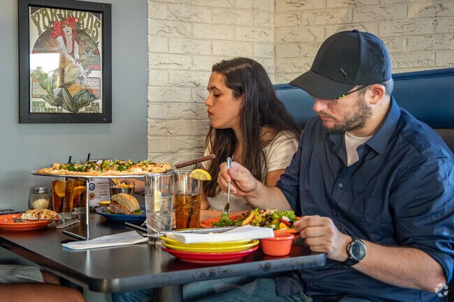 Blue Rock Pizza and Tap serves delicious pizzas and salads in Adams Farm.