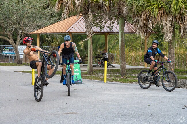 The mountain biker's playground is near Sunshine Village in Markham Park.