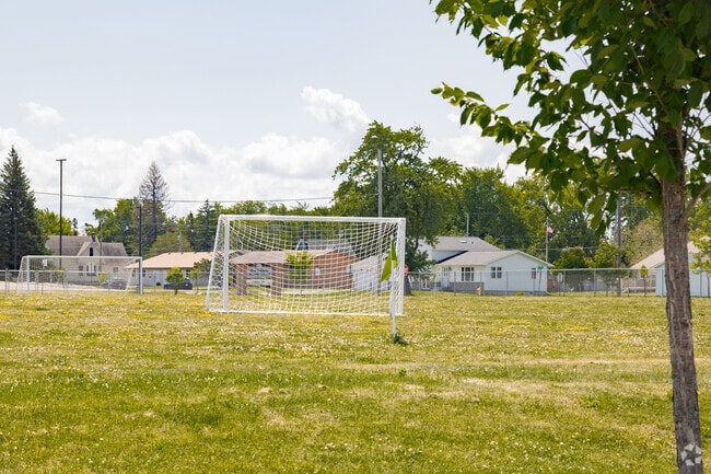 Cooper Elementary School has lots of green space for sports activities in Superior Wisconsin.