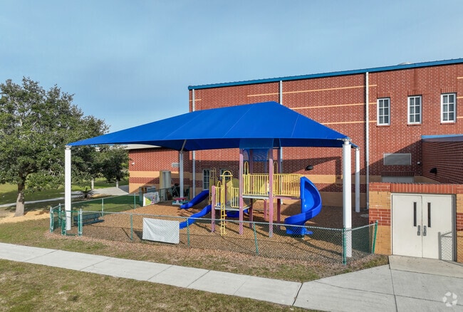 There is a play area for the younger students at Hiawassee Elementary School.