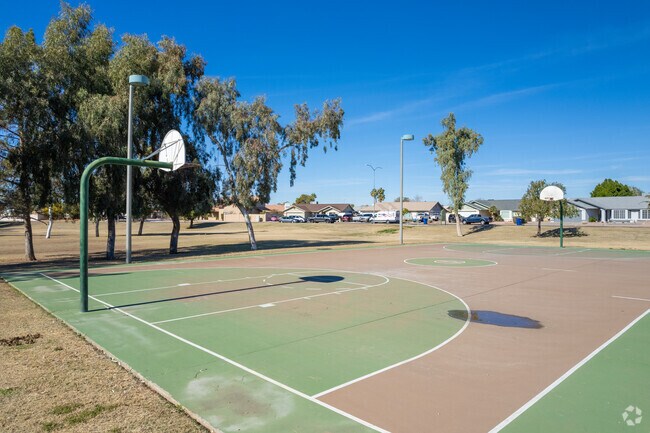 A full basketball court is available at Enid Park in Mesa.
